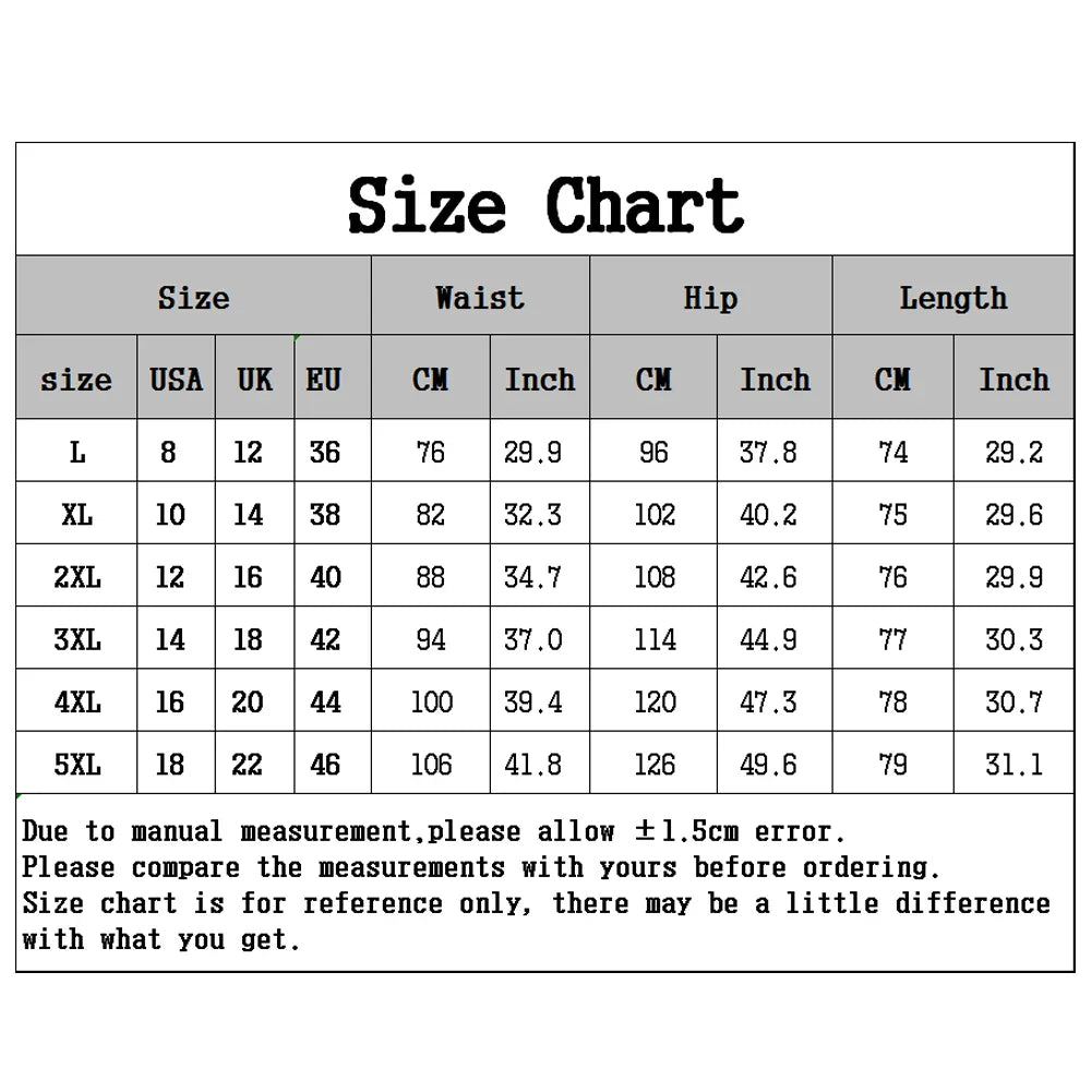 Women's Sports leggings - Size chart