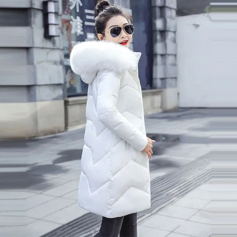 Fur Coat Jacket - ice white ( side view)