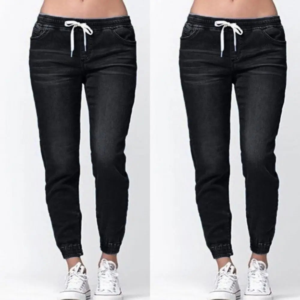 Skinny Jeans Women Jogger Pants - black