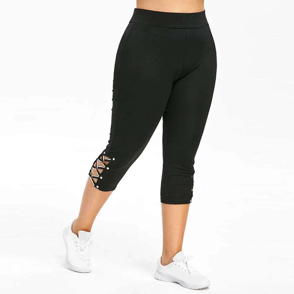 Women's Sports leggings - black (front side view)