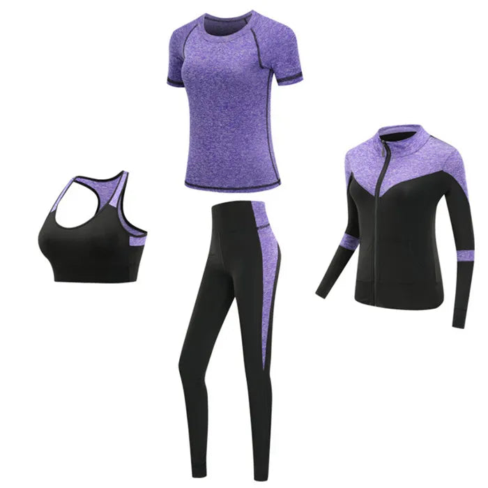 4 piece work out set - purple