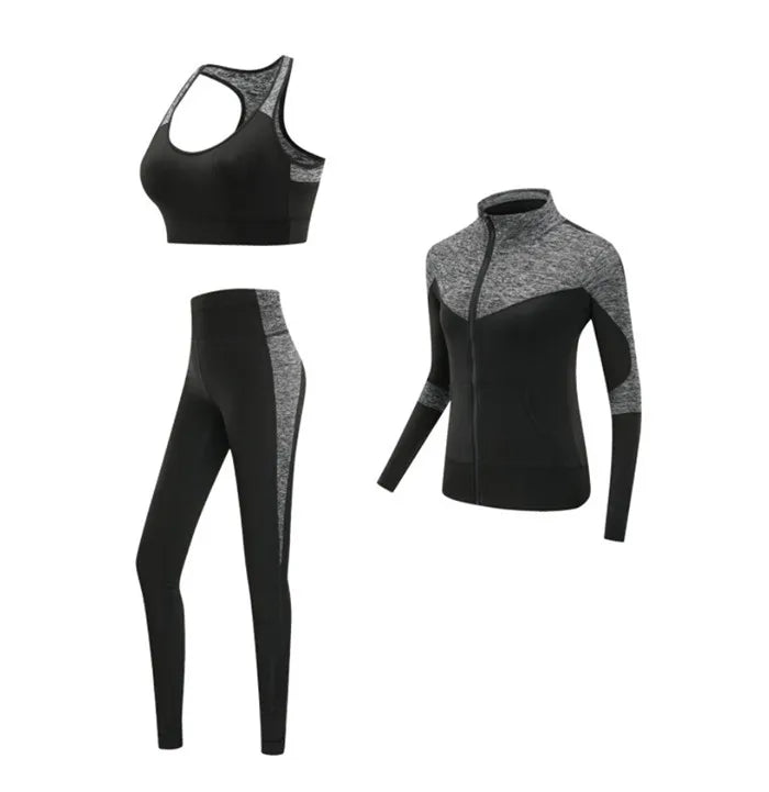 4 piece work out set- dark grey