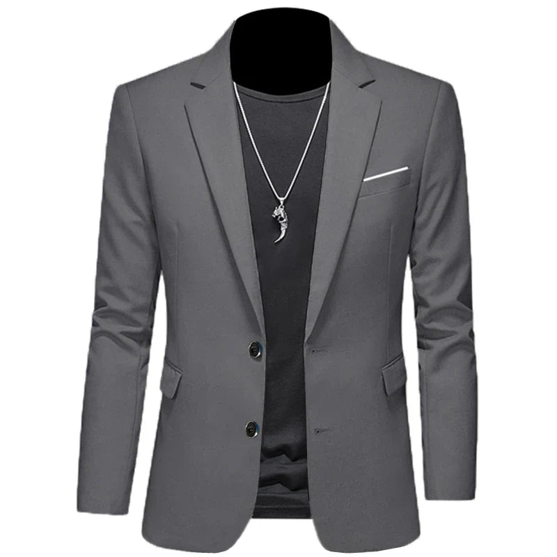 Men's Casual Business Slim Fit Jacket - charcoal grey