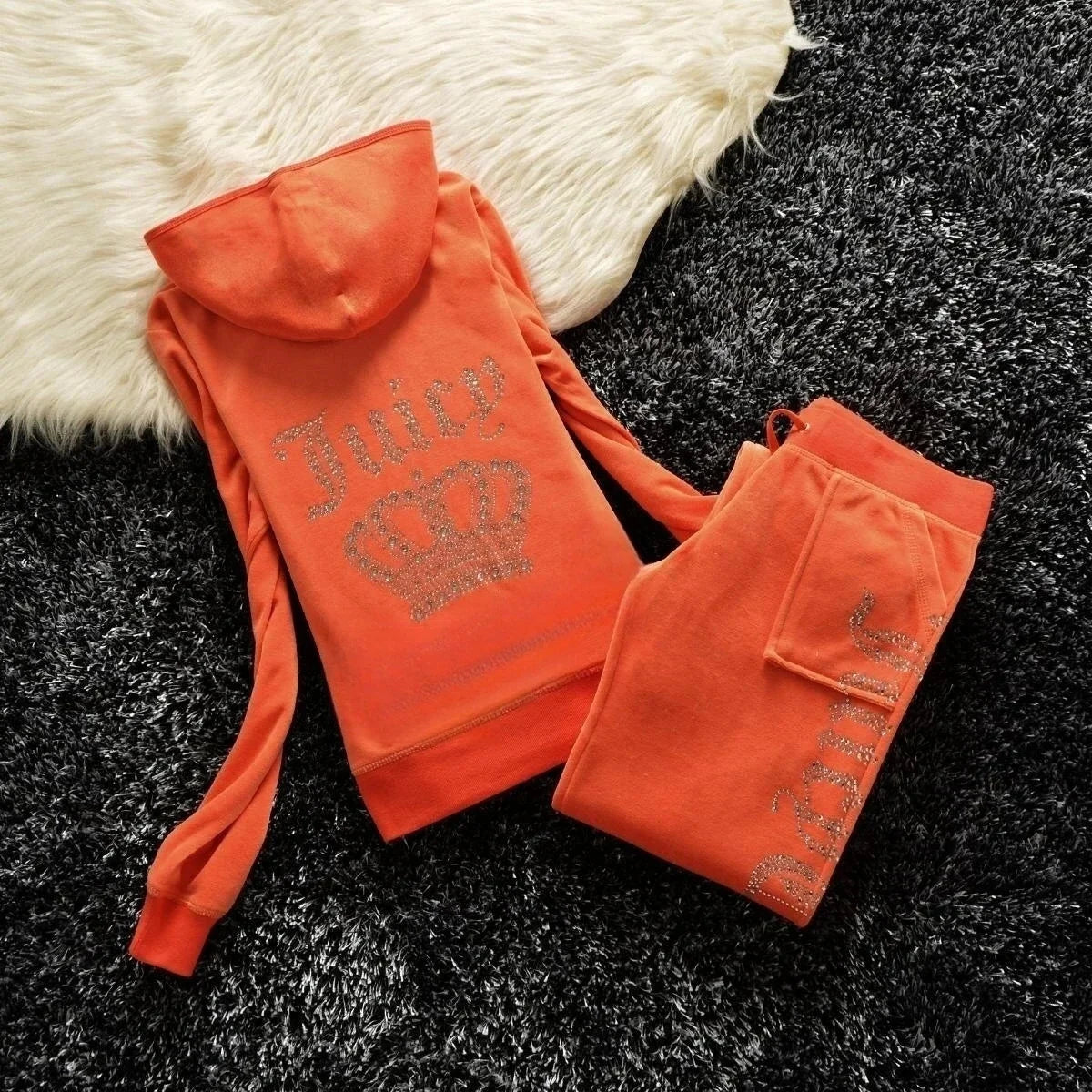 Velvet Tracksuit - orange