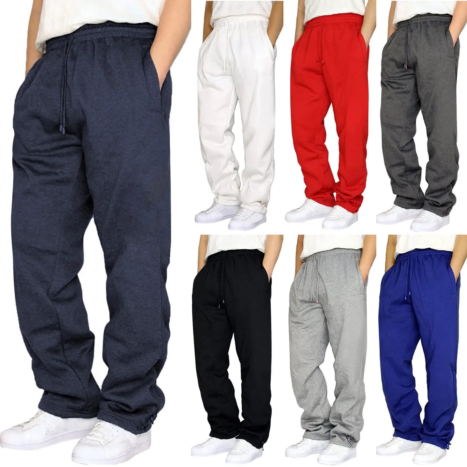 Black Plain Sweatpants - multicolors