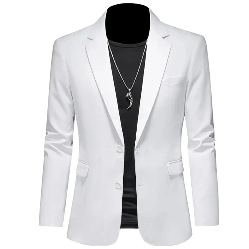 Men's Casual Business Slim Fit Jacket - ice white