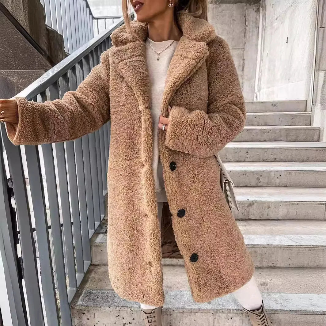 Faux Fur England Coat - brown