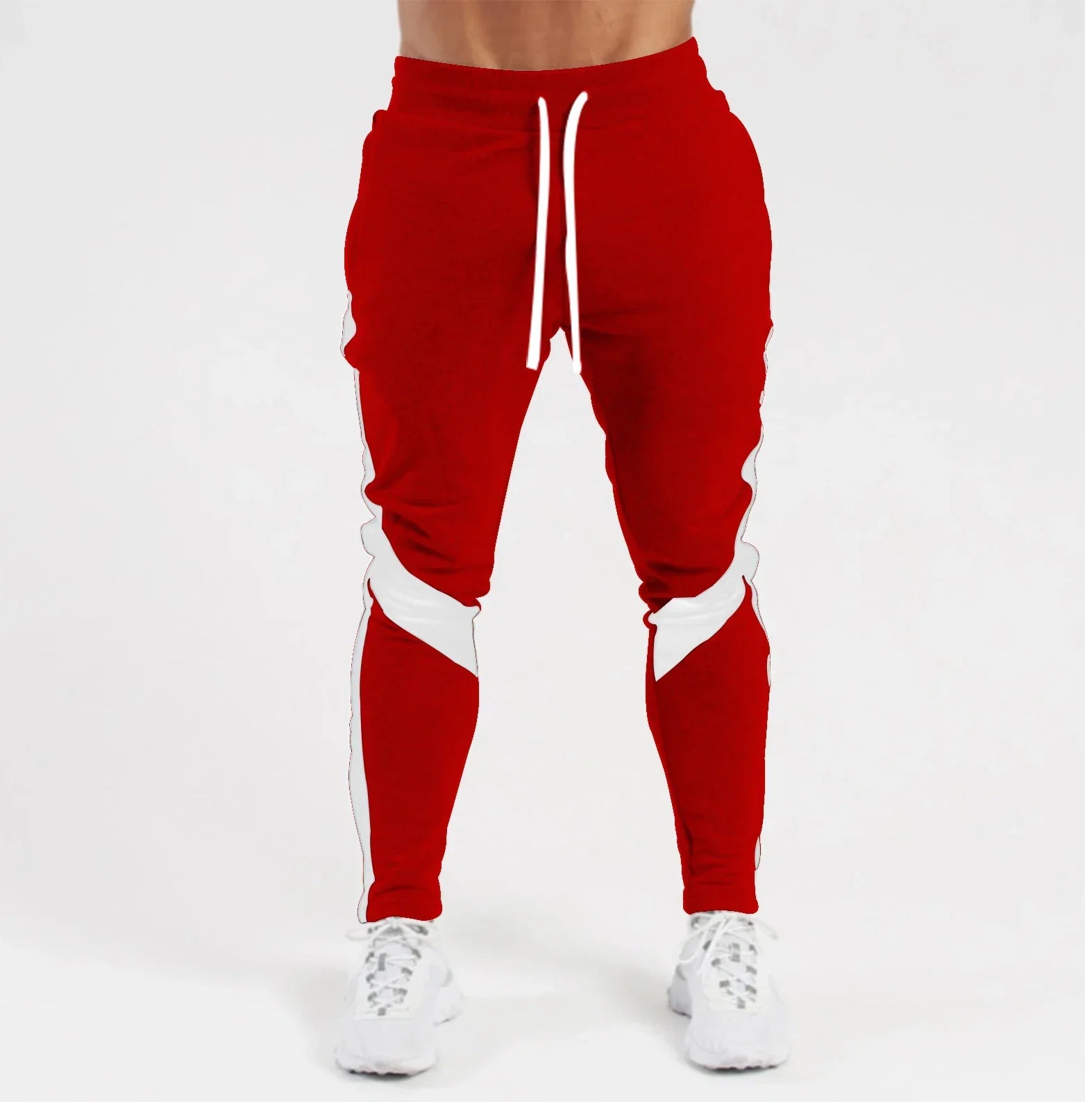 Mens Joggers - red and white