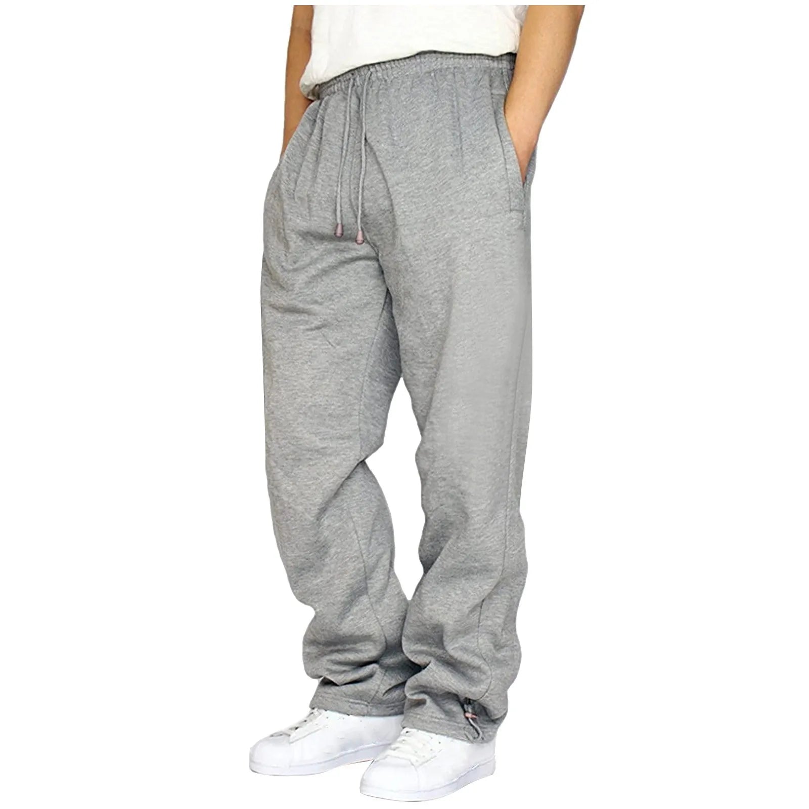 Black Plain Sweatpants - light grey