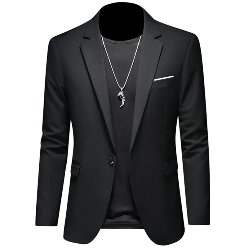 Men's Casual Business Slim Fit Jacket - black