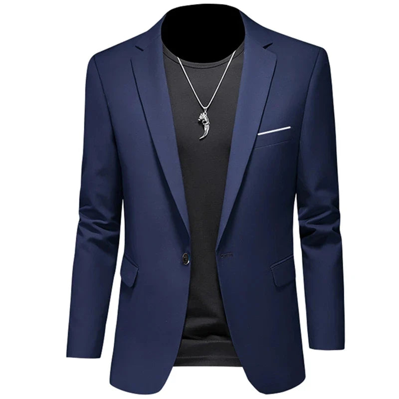 Men's Casual Business Slim Fit Jacket - dark blue