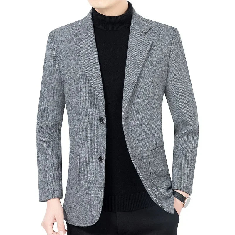 Men Business Casual Blazer - light blue/gray