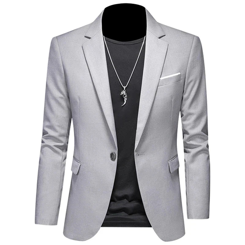 Men's Casual Business Slim Fit Jacket - grey