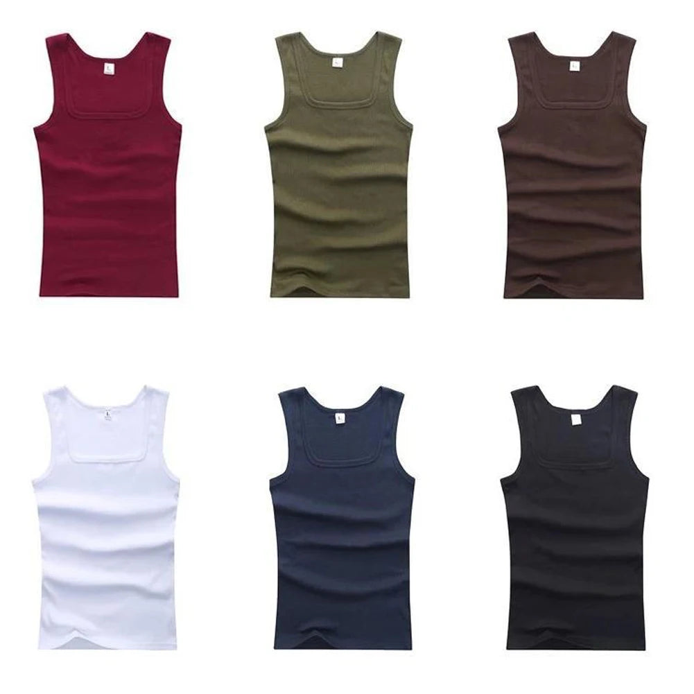 100% Cotton Mens Oversized T-shirt Sleeveless Tank Top