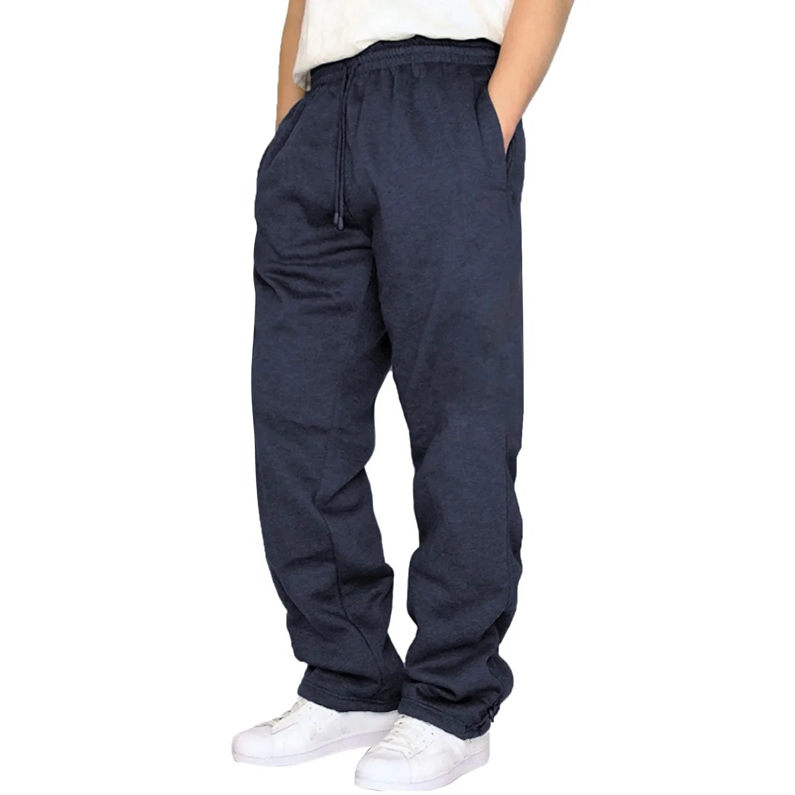 Black Plain Sweatpants - dark grey