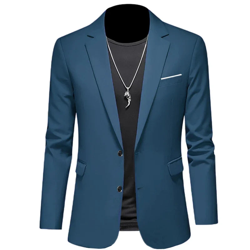 Men's Casual Business Slim Fit Jacket - blue/green