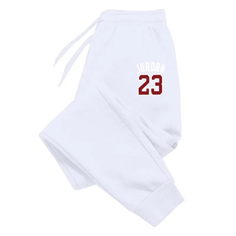 Casual Trousers Sports Pants - white with red lettering