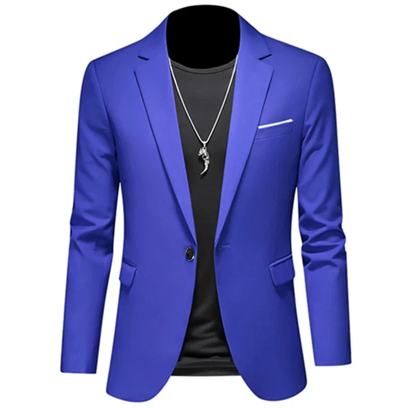 Men's Casual Business Slim Fit Jacket - blue