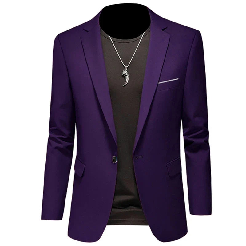 Men's Casual Business Slim Fit Jacket - dark purple