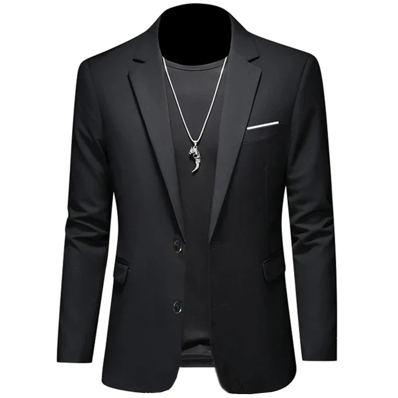 Men's Casual Business Slim Fit Jacket - black