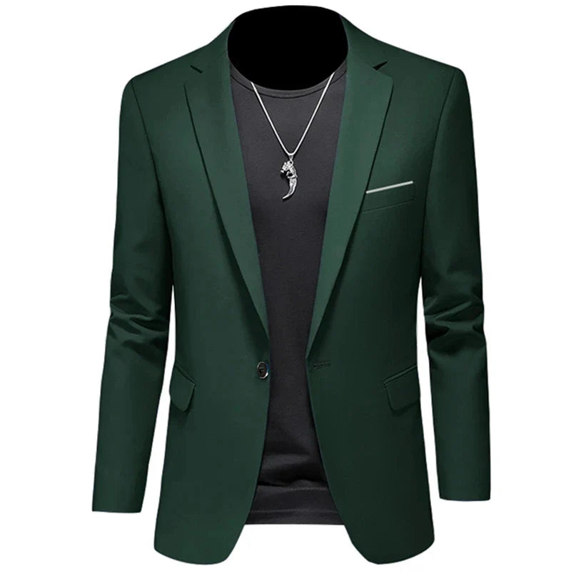 Men's Casual Business Slim Fit Jacket - dark green