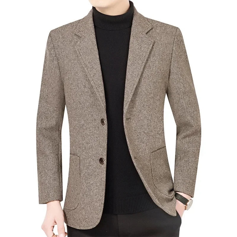 Men Business Casual Blazer - light brown