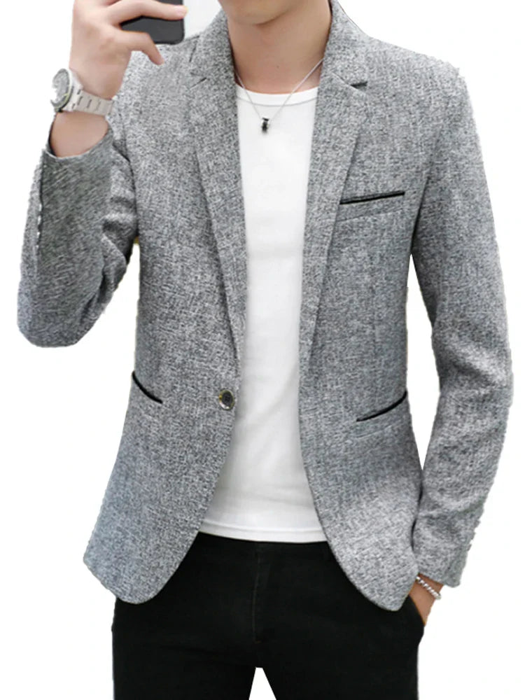 Casual Men Blazer - grey 