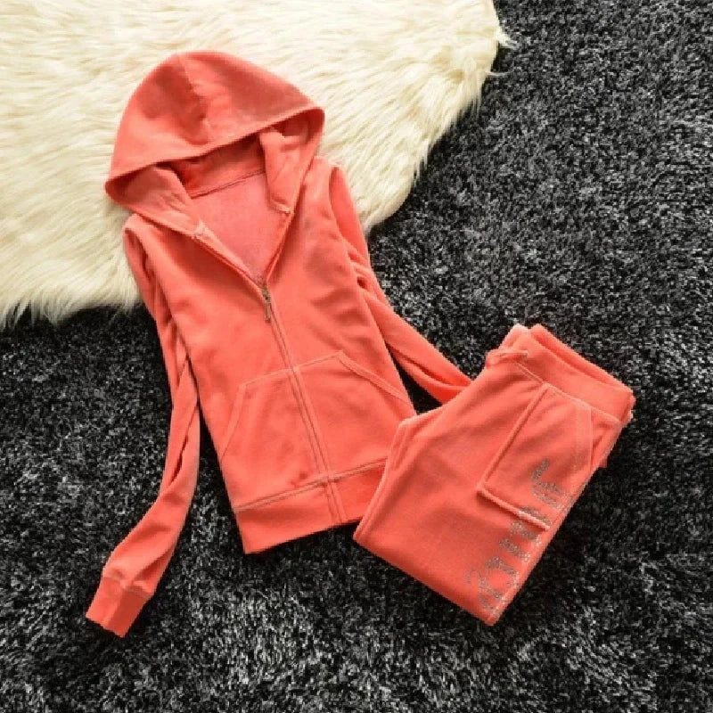 Velvet Tracksuit - light orange