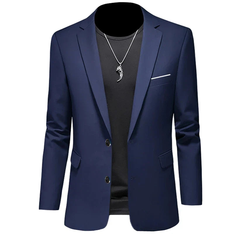 Men's Casual Business Slim Fit Jacket - dark blue