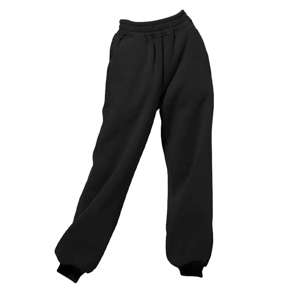 Wide straight leg women's sweatpants - Black