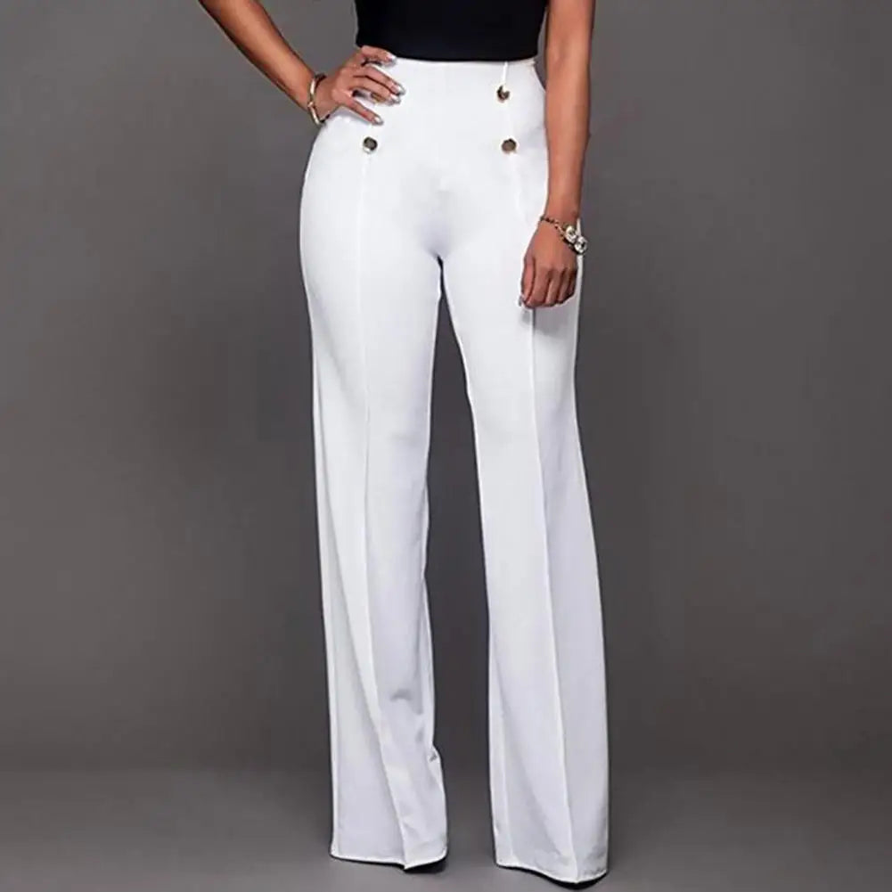 Women Wide Leg Pants - white