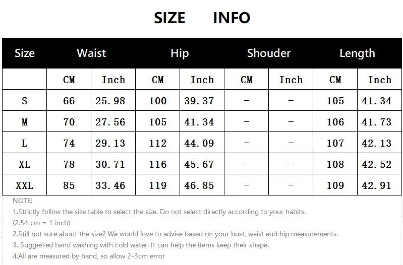 Women's High Waist Wide Leg Pants - Size chart