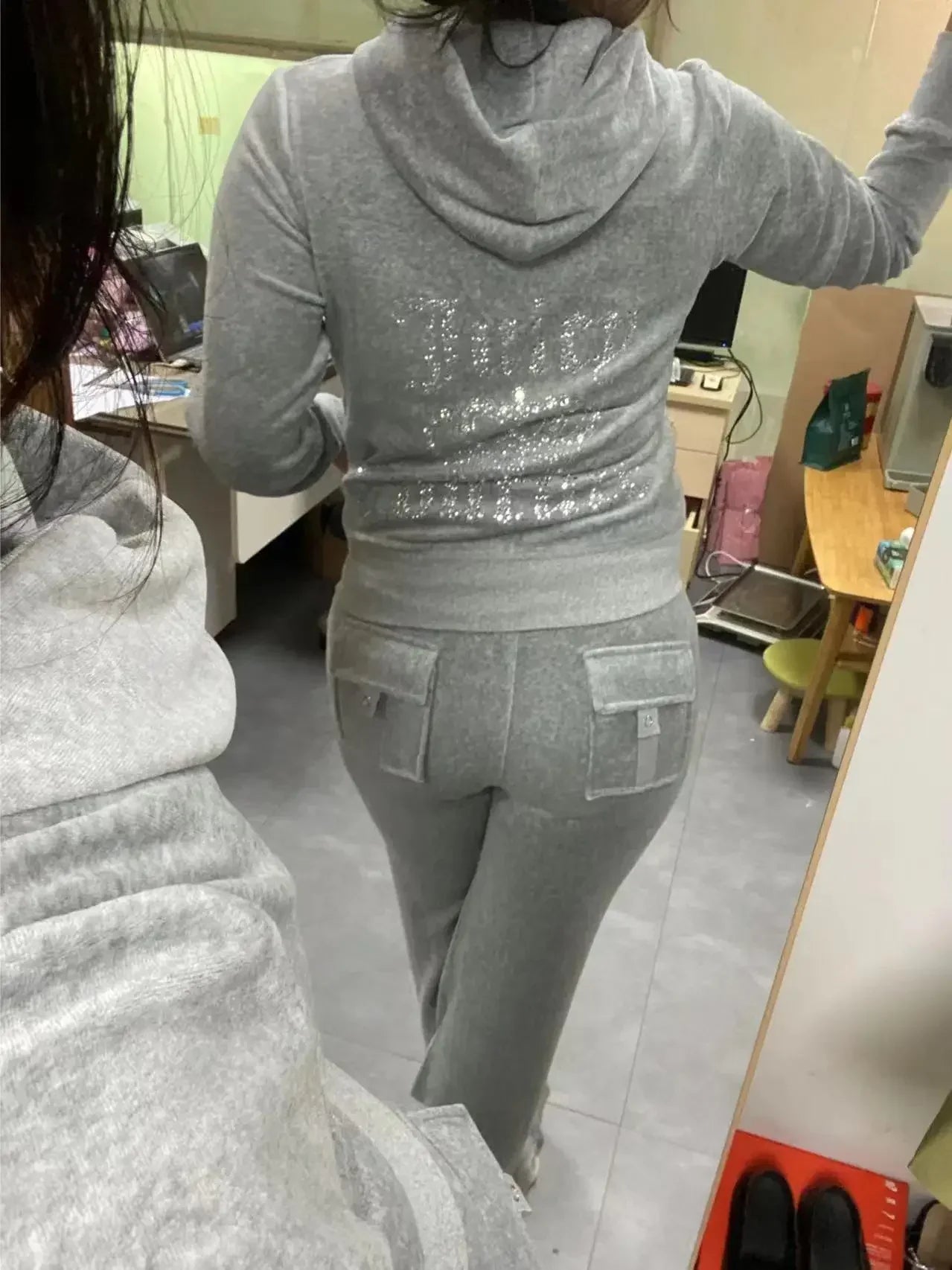 Velvet Tracksuit - light grey