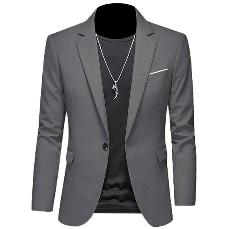 Men's Casual Business Slim Fit Jacket - dark grey