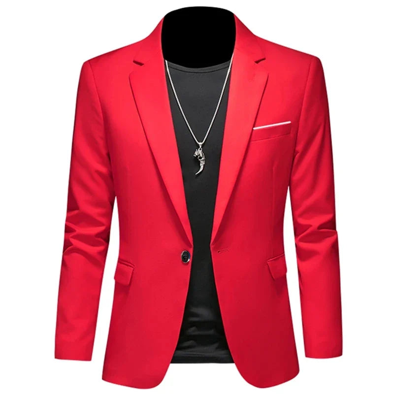 Men's Casual Business Slim Fit Jacket - red