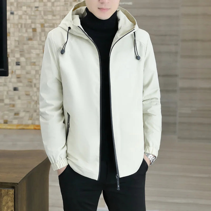 Hooded Jacket Male Outwear - white 