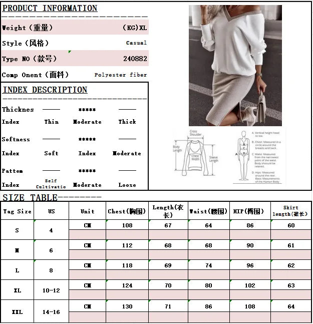 Long-sleeved Top - Size chart