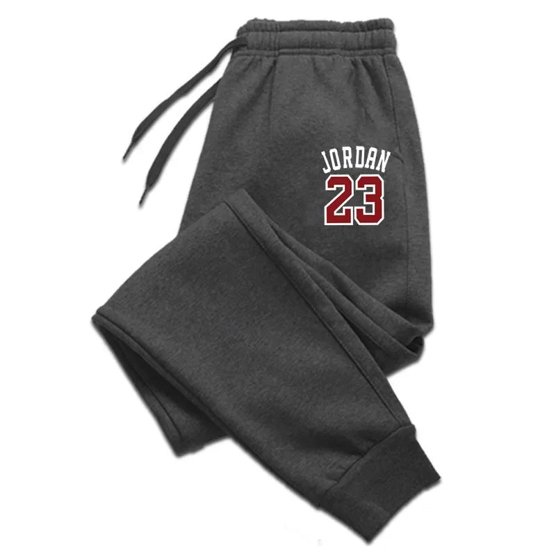 Casual Trousers Sports Pants - Dark grey with red lettering