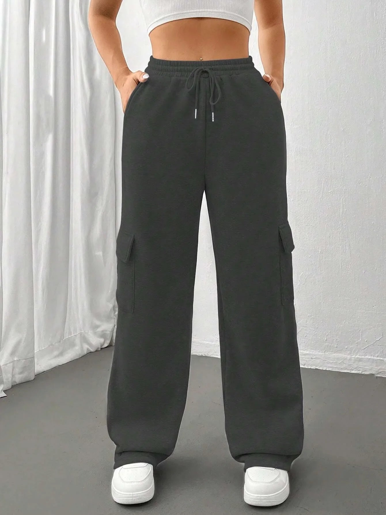 Women's Casual Sports Sweatpants - dark green