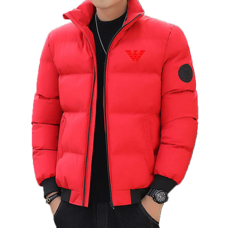 Winter Jacket - puffed style - red with red logo - Thick winter jacket