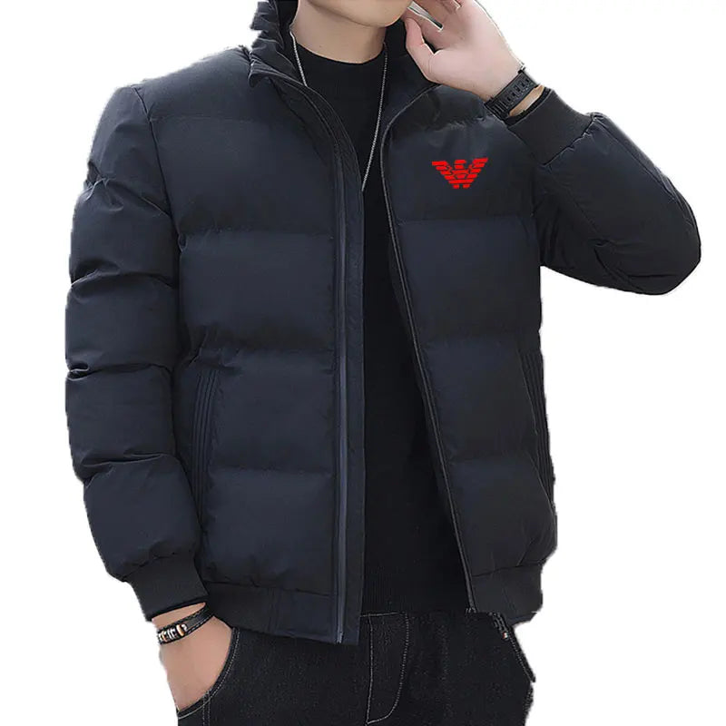 Winter Jacket - puffed style - black with red logo - Thick winter jacket