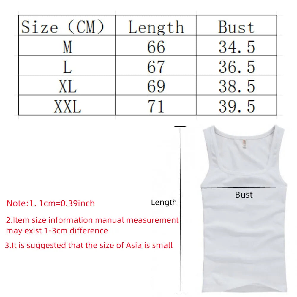 Tank Tops 100% Pure Cotton Sleeveless Fitness T-shirt