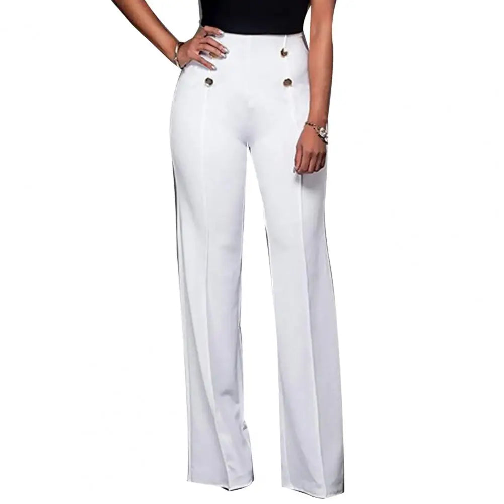 Women Wide Leg Pants - white