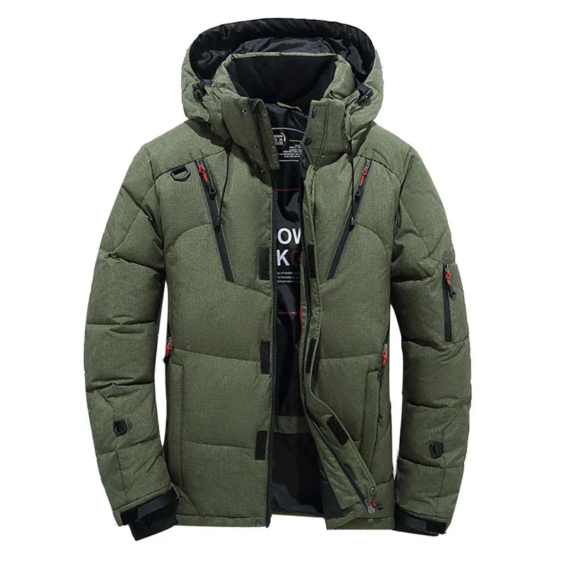 - 20 durable men's winter parka - dark green