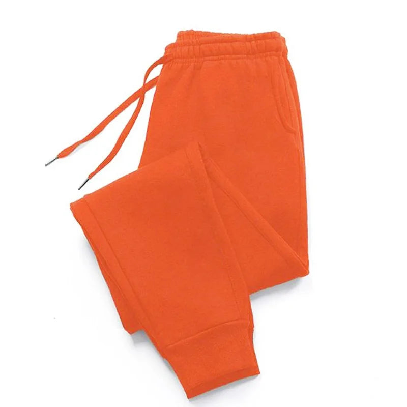 Men's Luxury Print Fleece Sweatpants - orange 