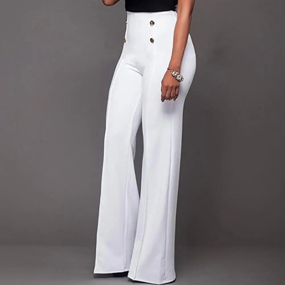 Women Wide Leg Pants - white