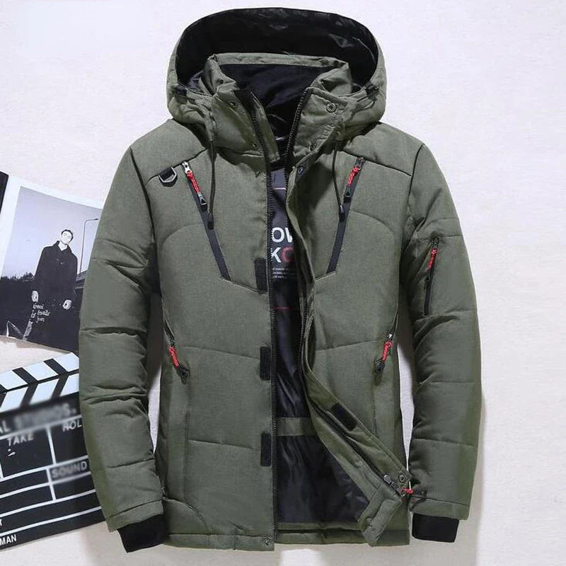 - 20 durable men's winter parka - dark green