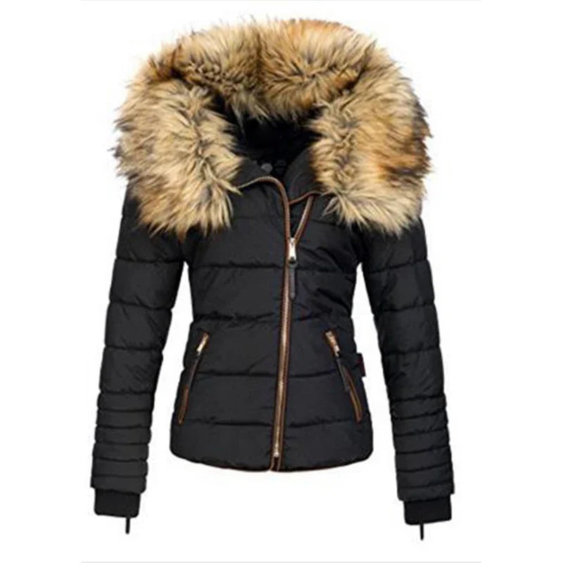 Women Fur Collar Coat - front view