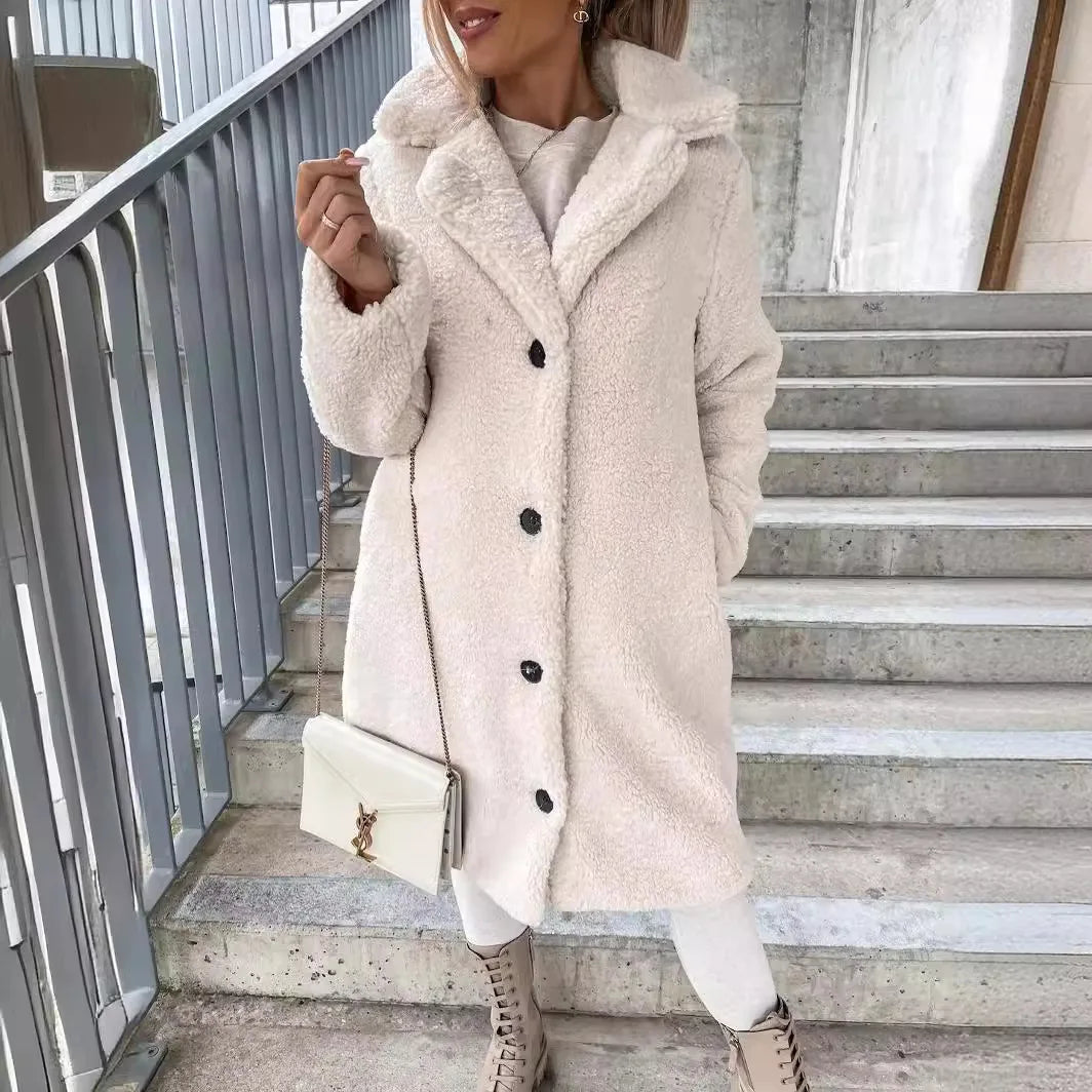 Faux Fur England Coat - white