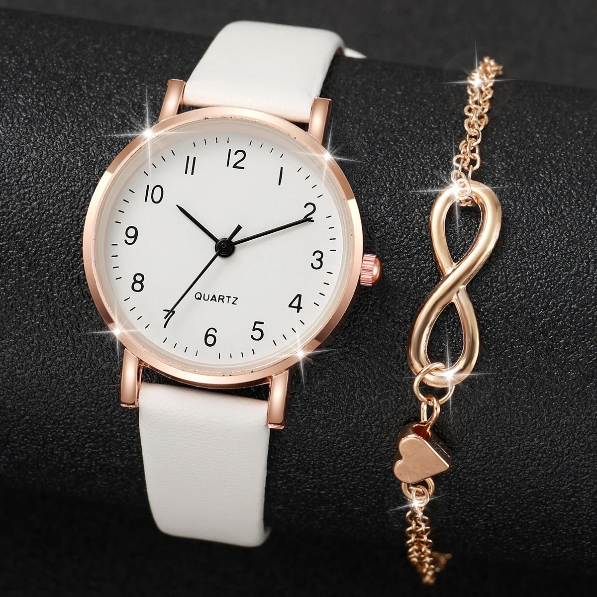 Women Quartz Watch with Love Bracelet